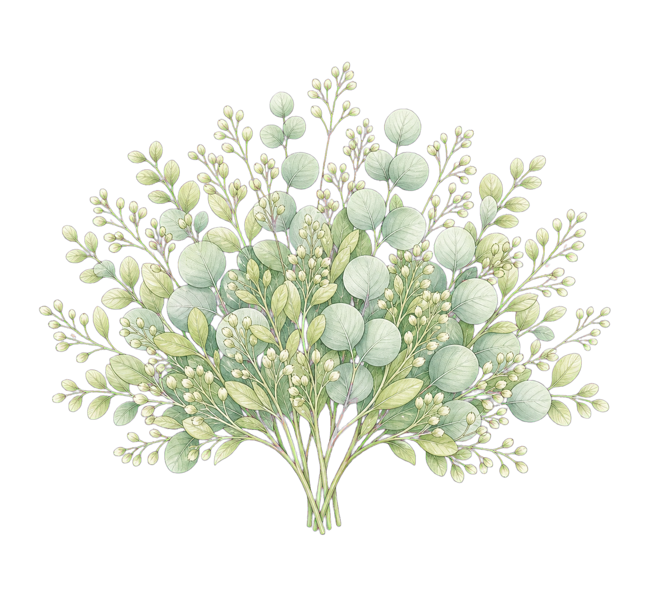 Healing Light DigiBouquet template greenery